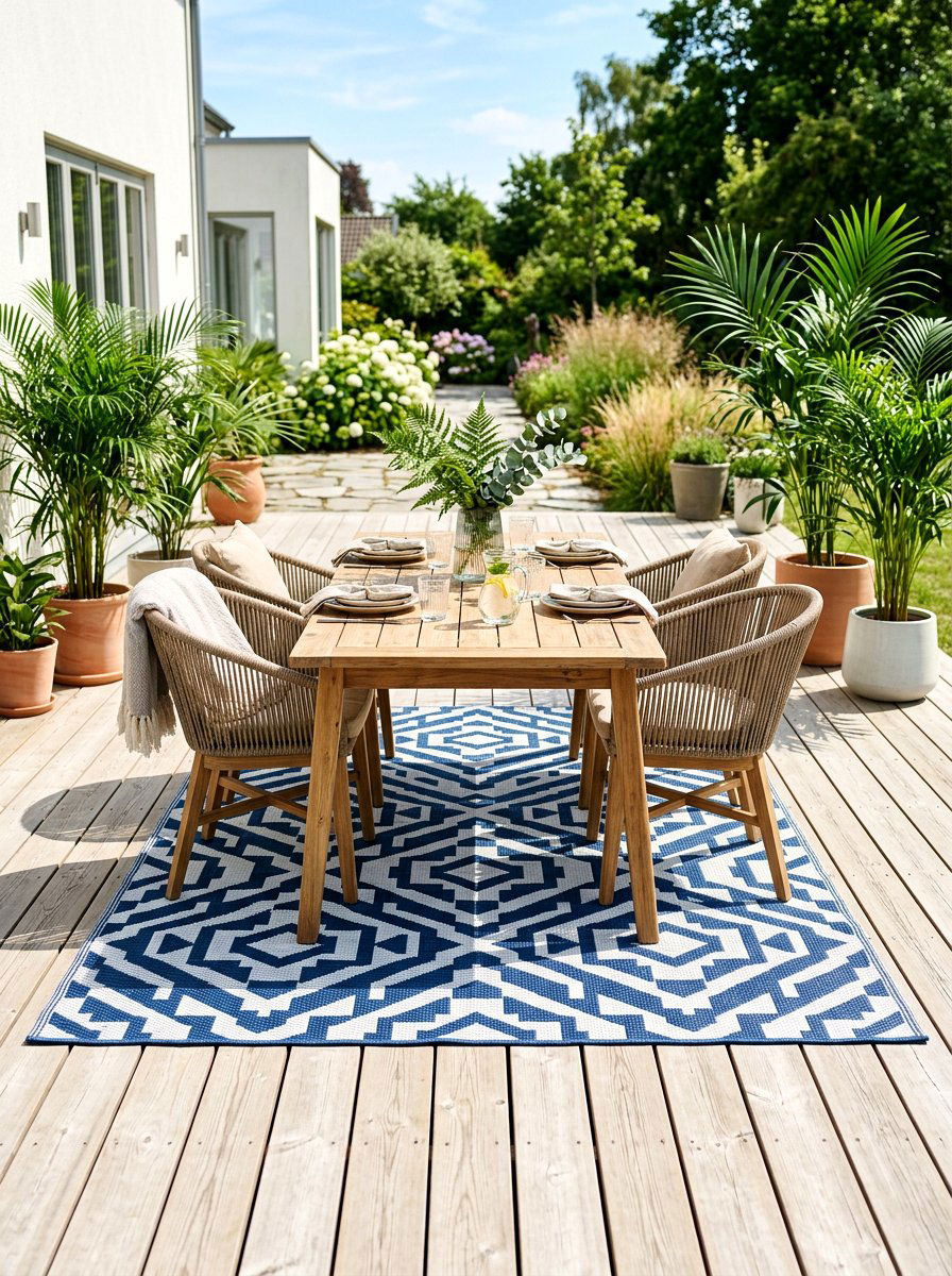 Waterproof Outdoor Rug - 25 Spring Backyard Decor Ideas