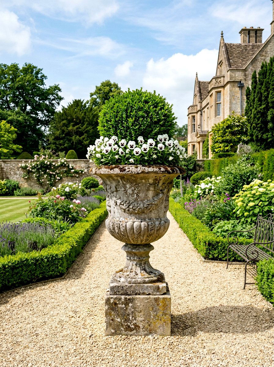 Weathered Concrete Urn - 25 Spring Vintage Planter Ideas