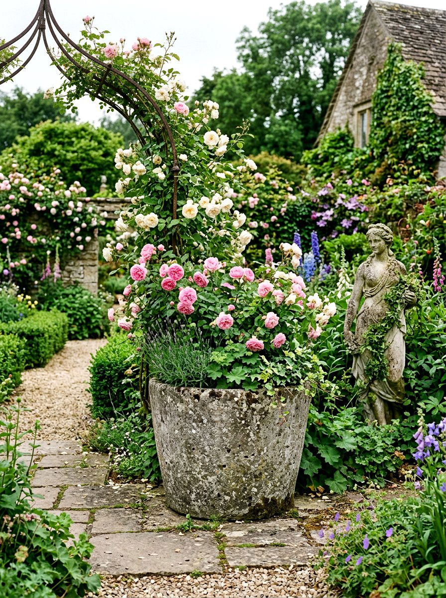 Weathered Stone Planter - 25 Spring Planter Painting Ideas