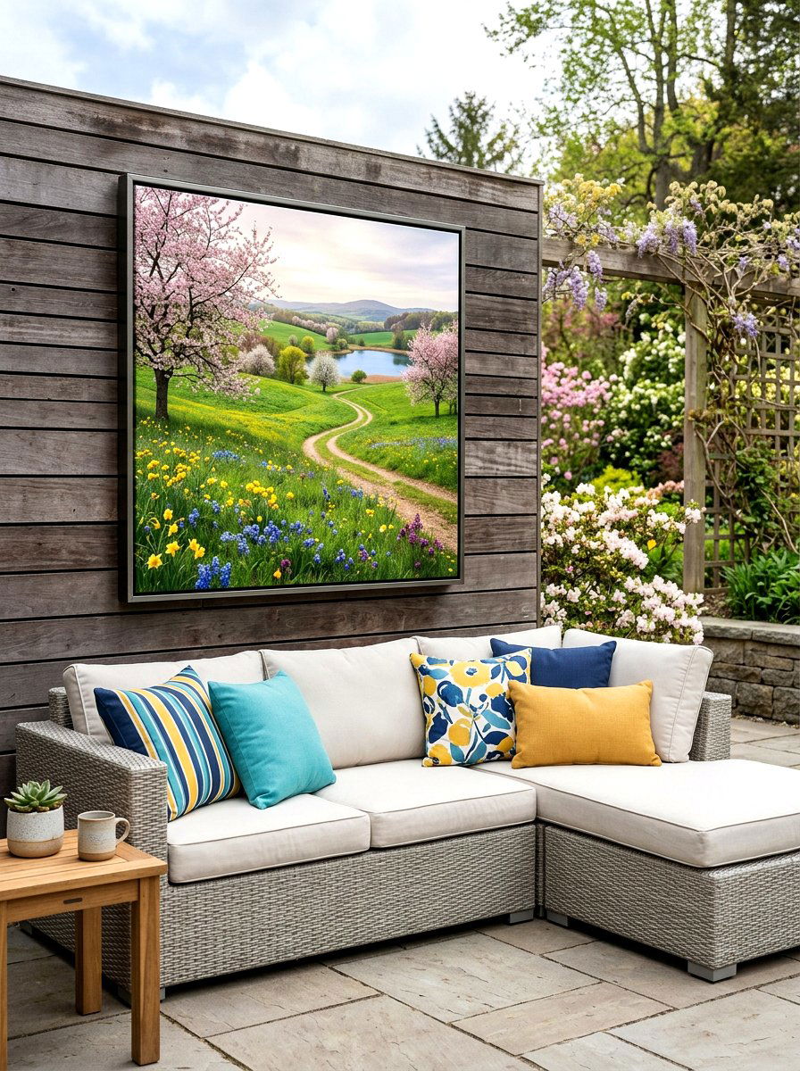 Weatherproof Canvas Art - 25 Spring Outdoor Wall Decor Ideas