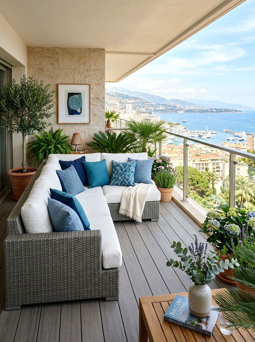 Weatherproof Corner Sofa - 25 Spring Balcony Decor Ideas