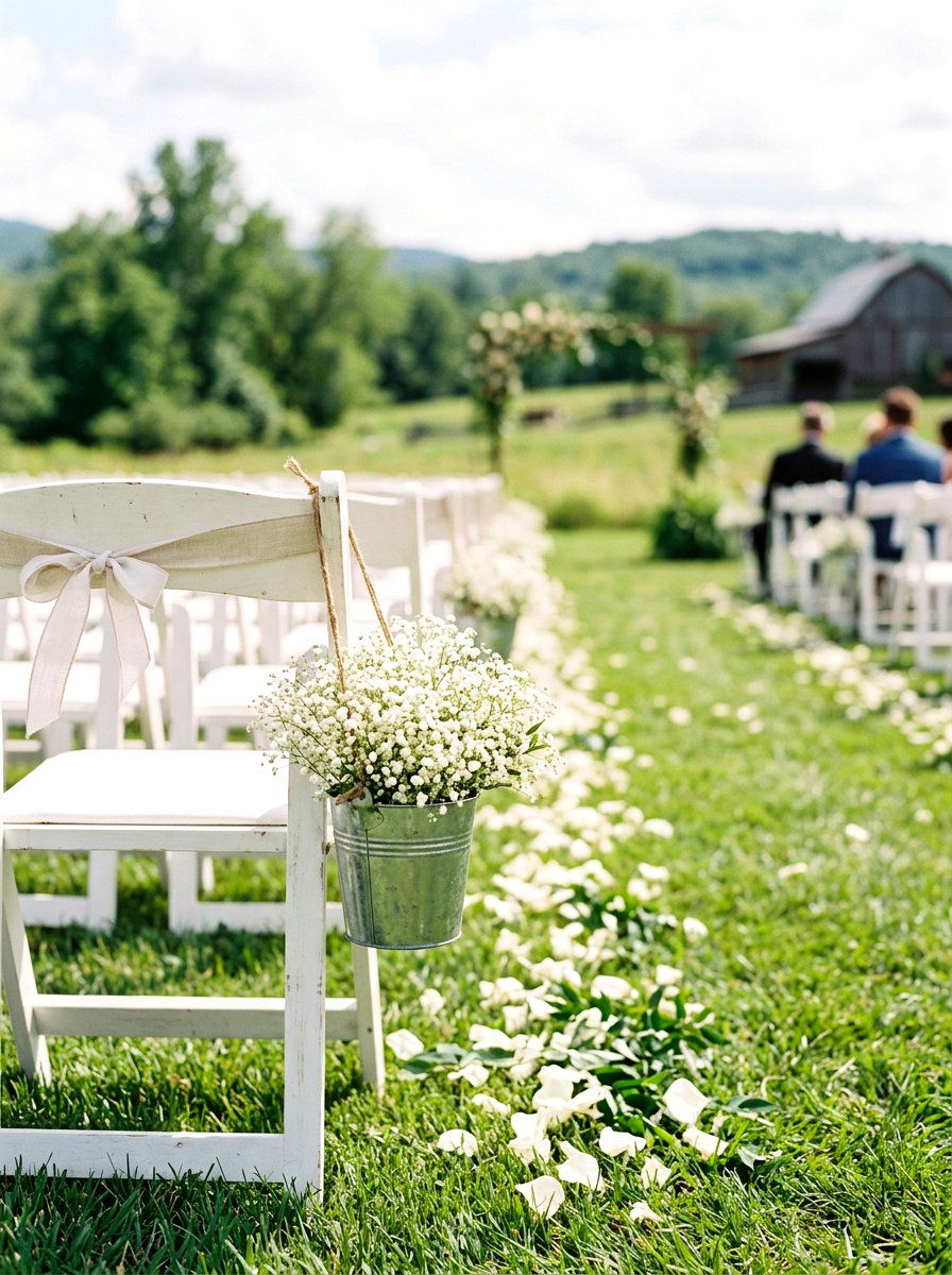 Wedding Aisle Floral Bucket - 25 Spring Galvanized Bucket Decor Ideas