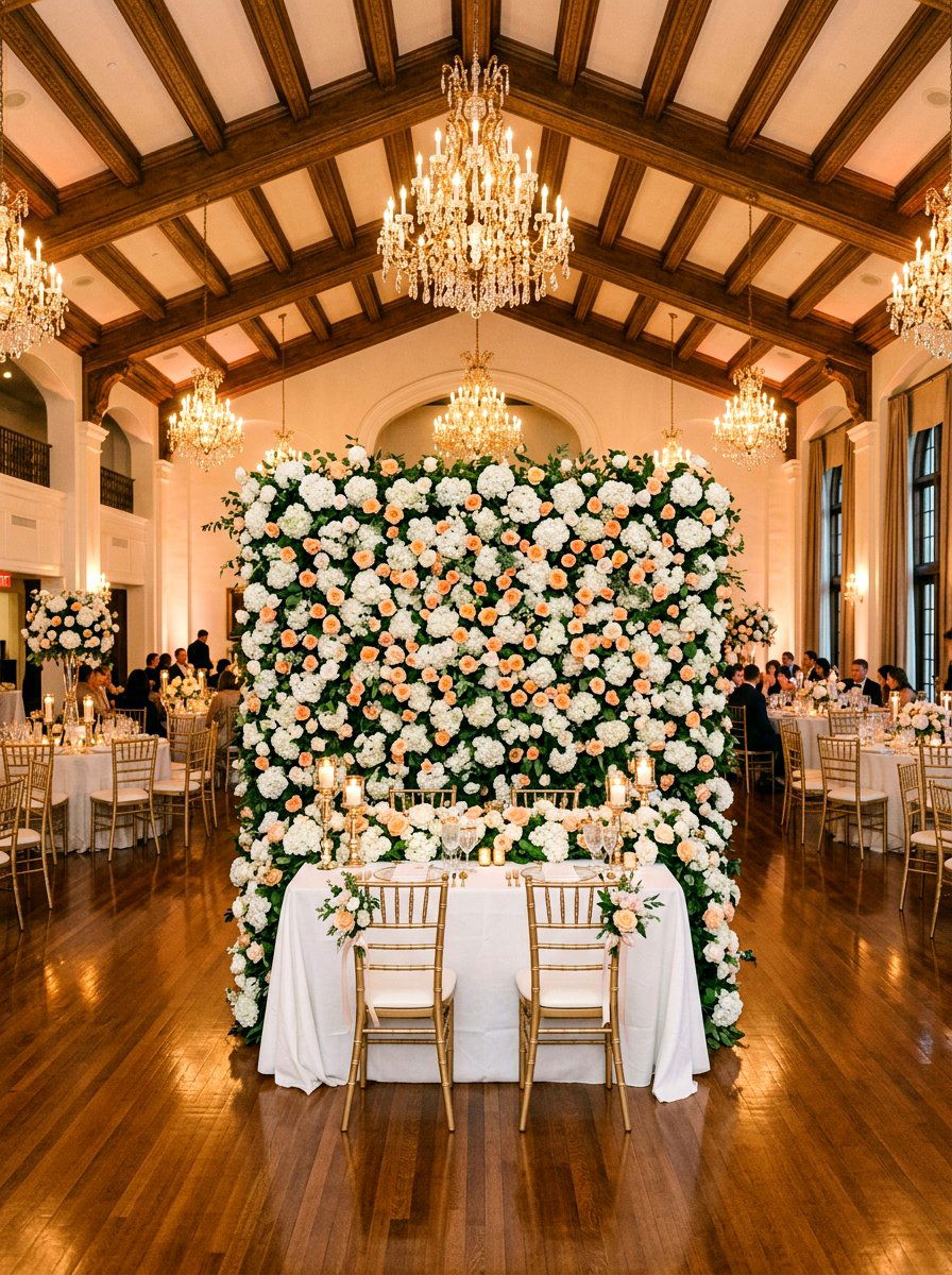 Wedding Flower Backdrop - 25 Spring Flower Wall Ideas