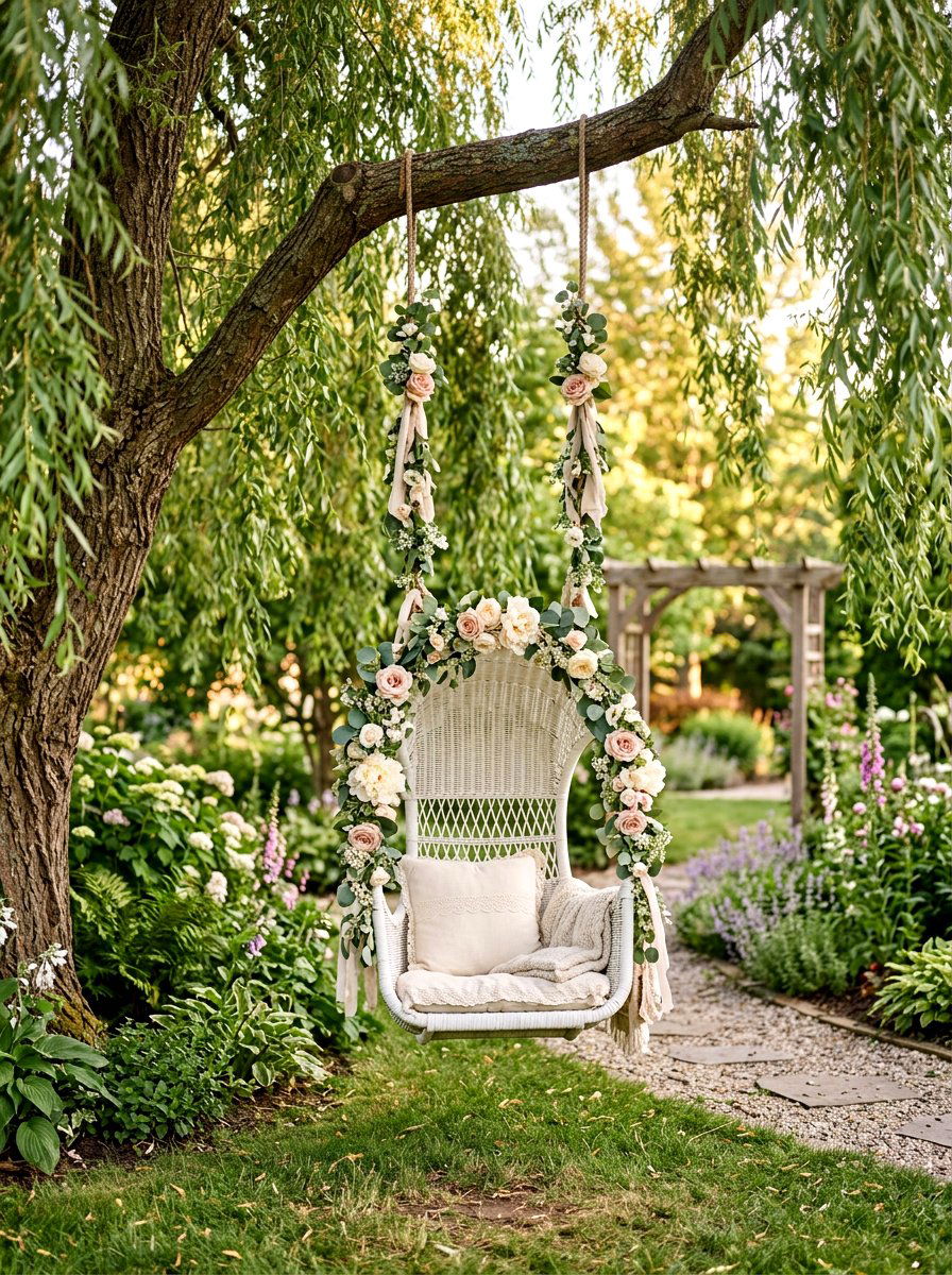 Wedding Swing Chair - 25 Spring Outdoor Wedding Decor Ideas