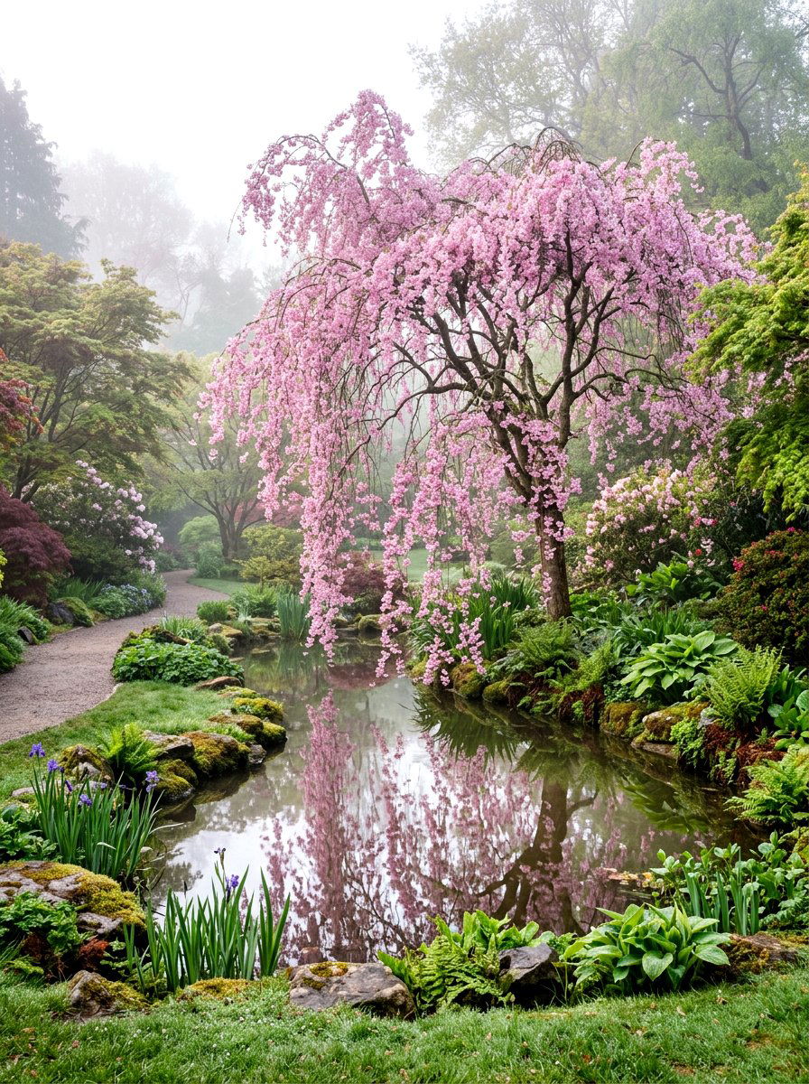 Weeping Cherry - 25 Spring Flowering Tree Ideas