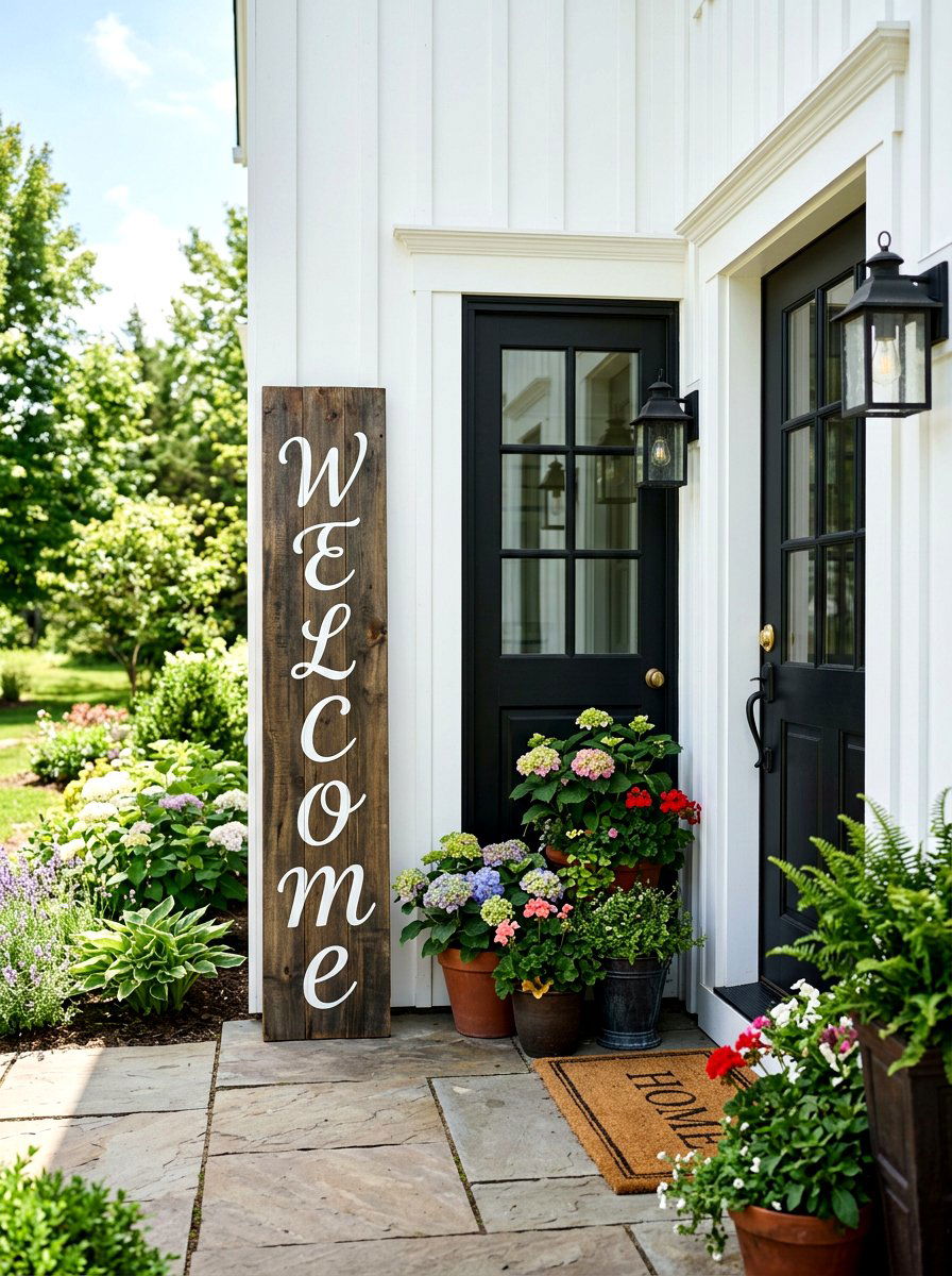 Welcome Door Sign - 25 Spring Patio Door Decor Ideas
