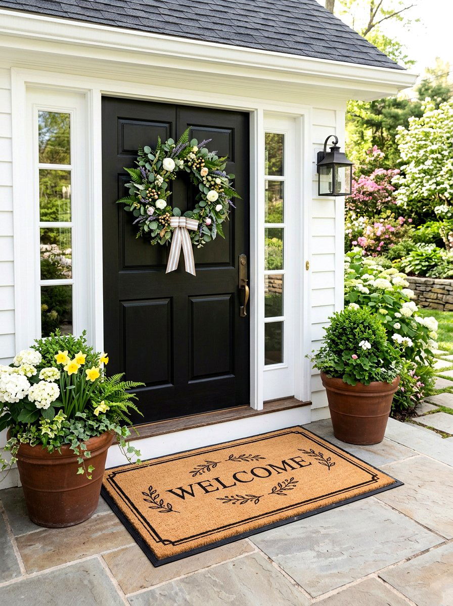 Welcome Mat Stencil - 25 Spring Stencil Decor Ideas