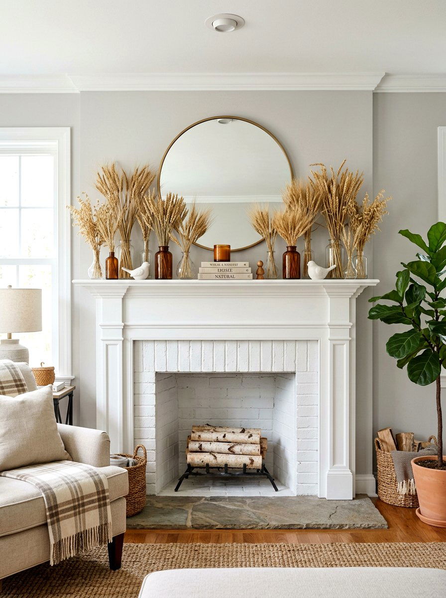 Wheat mantel decor - 25 Spring Wheat Bundle Ideas