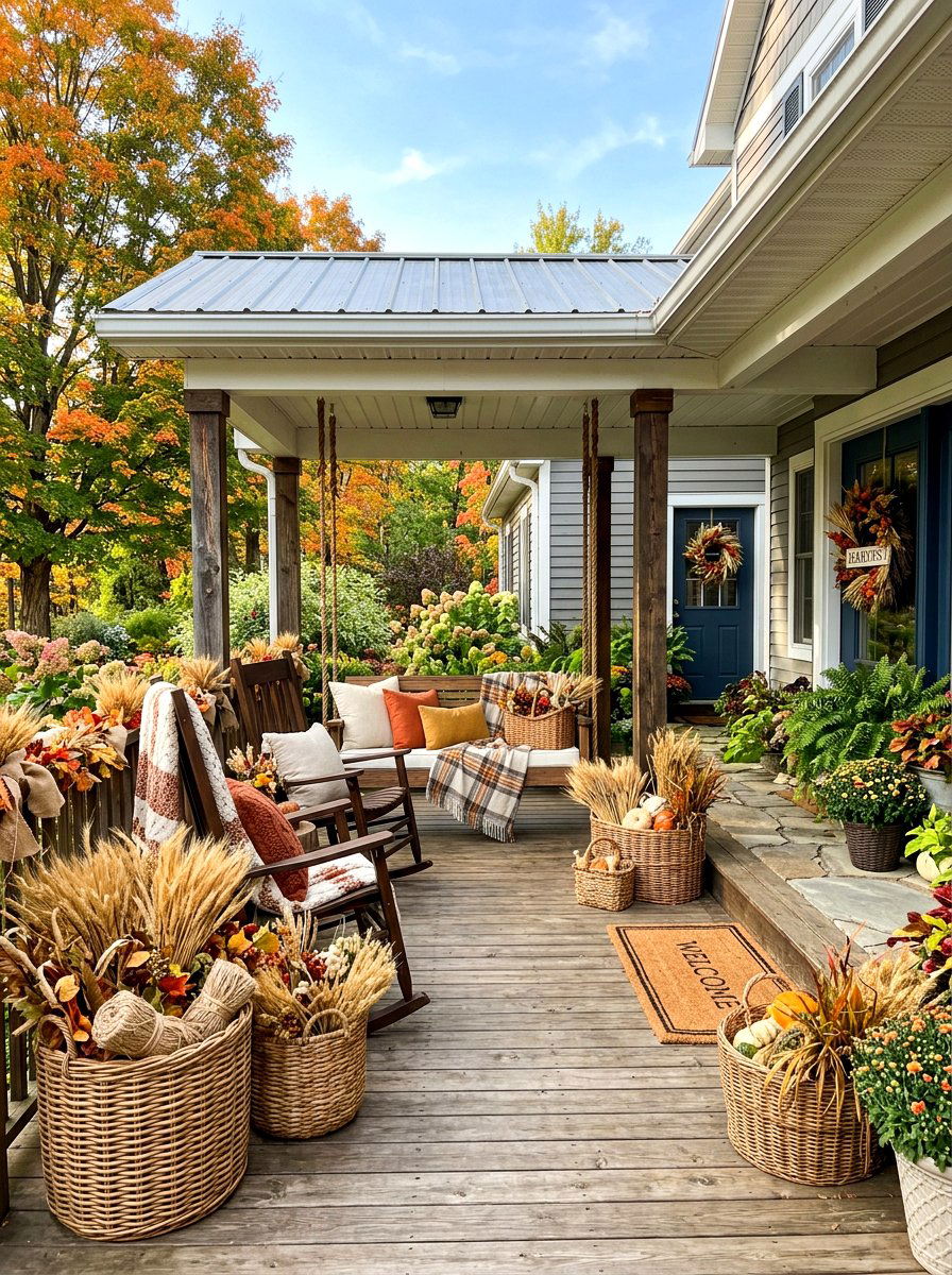 Wheat porch decor - 25 Spring Wheat Bundle Ideas
