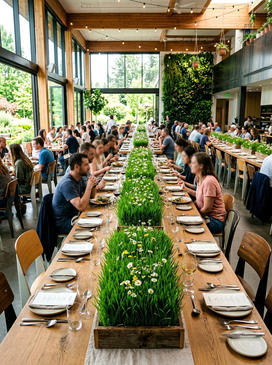 Wheatgrass Table Runner - 25 Spring DIY Centerpiece Ideas