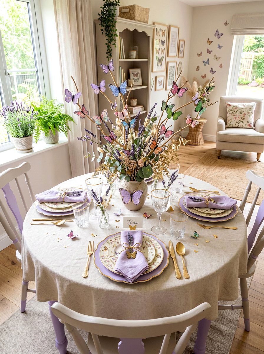 Whimsical Butterfly Table - 25 Spring Seasonal Table Ideas