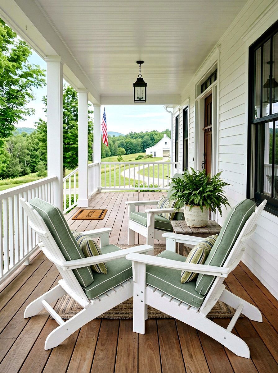 White Adirondack Chair On Front Porch - 25 Spring Adirondack Chair Decor Ideas