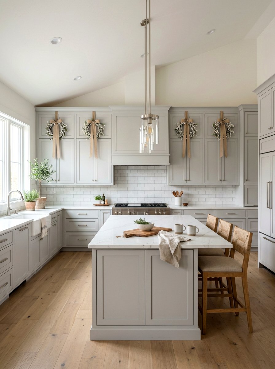 White Berry Wreath - 25 Spring Cabinet Wreath Ideas