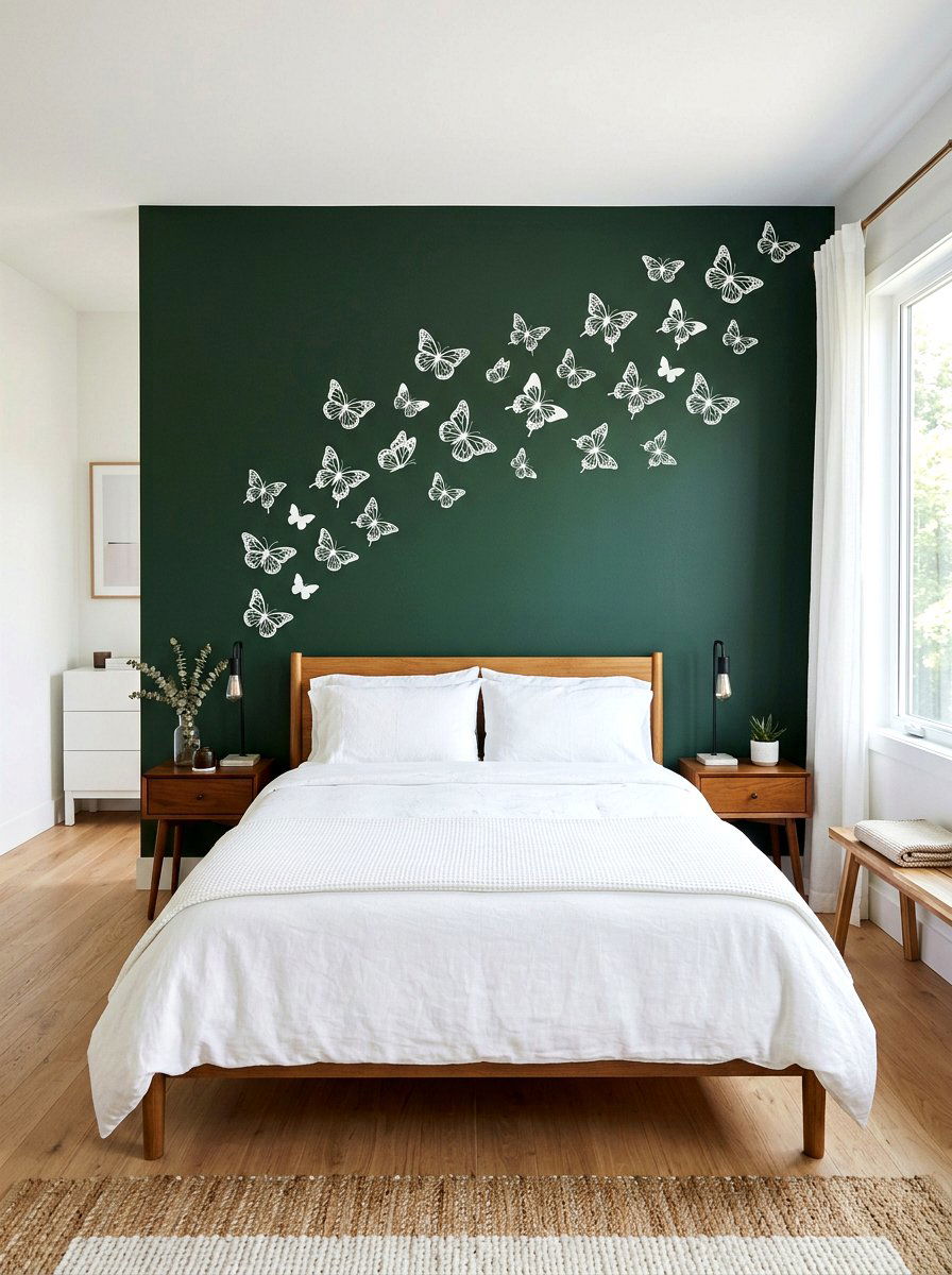 White Butterfly Decal - 25 Spring Butterfly Wall Decor Ideas