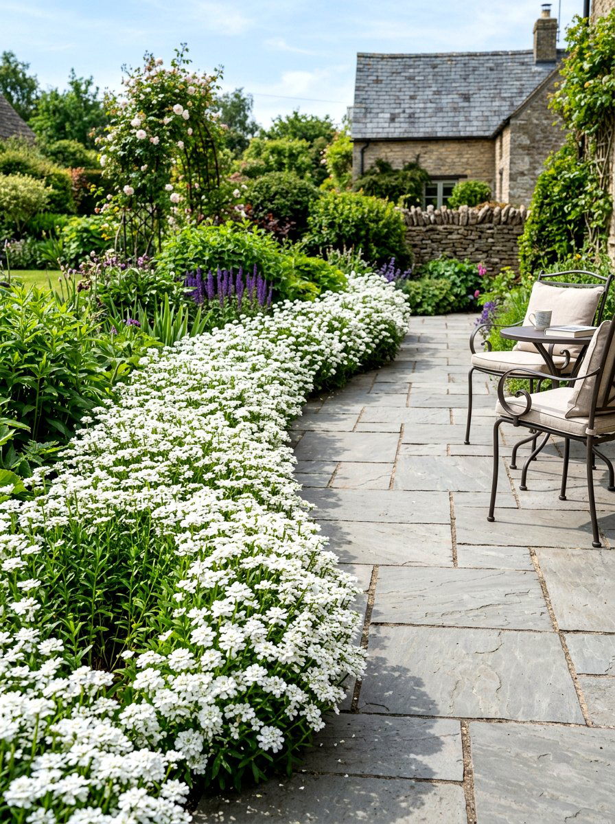 White Candytuft Garden Edge - 25 Spring Perennial Garden Ideas