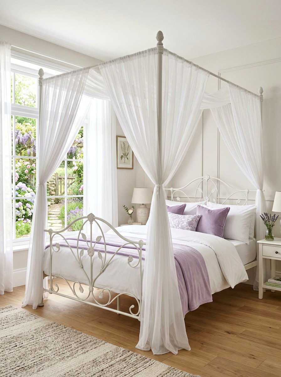 White Canopy Bed - 25 Spring Bed Frame Decor Ideas