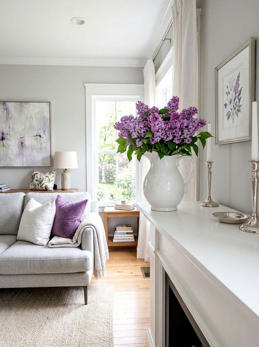 White Ceramic Pitcher - 25 Spring Fireplace Mantel Ideas