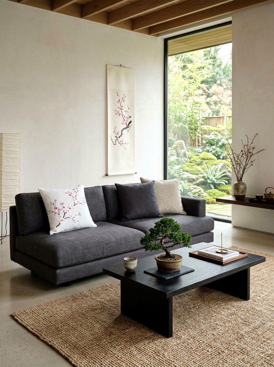 White Cherry Blossom Pillow - 25 Spring Embroidered Pillow Ideas