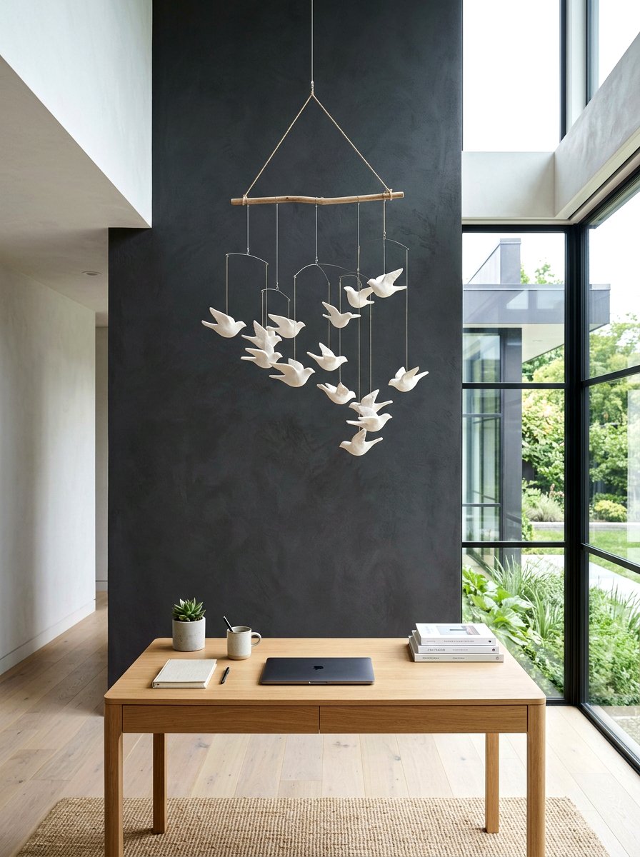 White Clay Bird Mobile - 25 Spring Bird Mobile Ideas