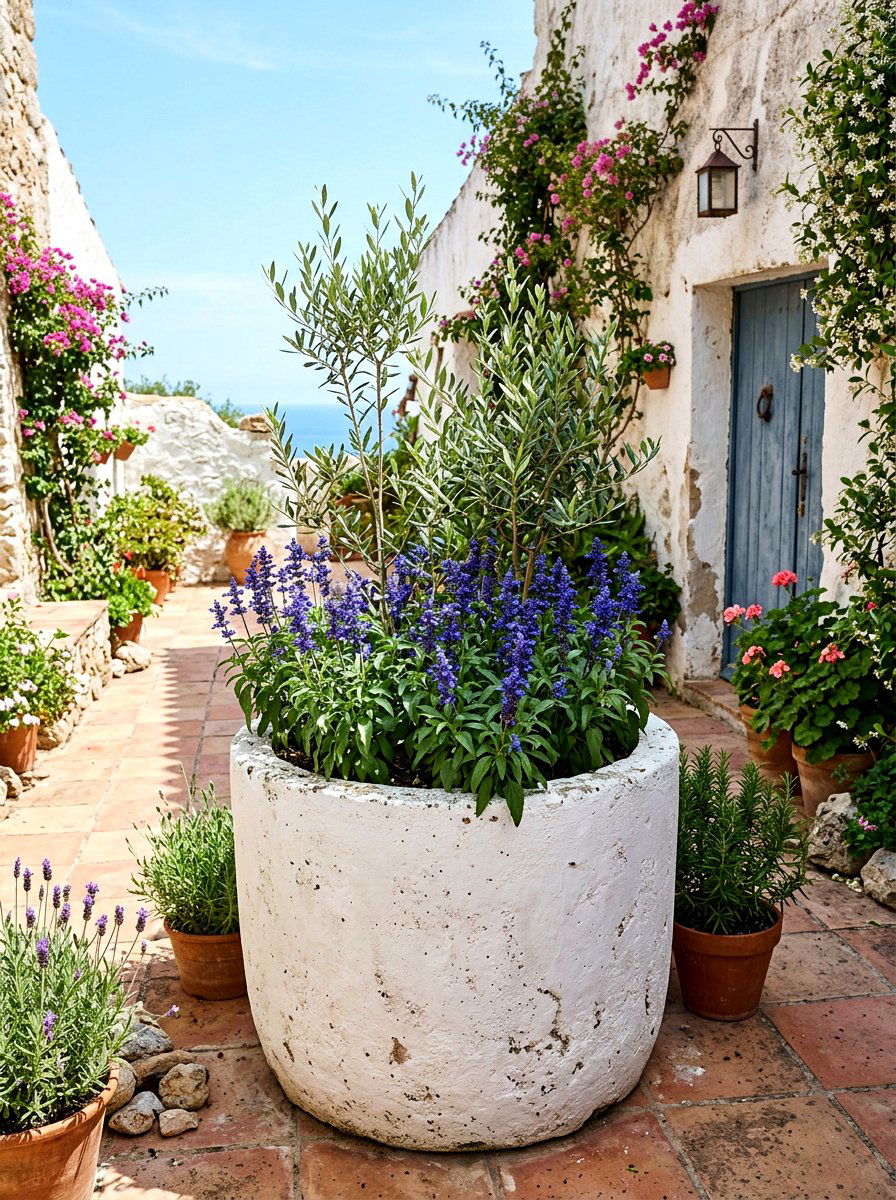 White Concrete Planter - 25 Spring Concrete Planter Ideas
