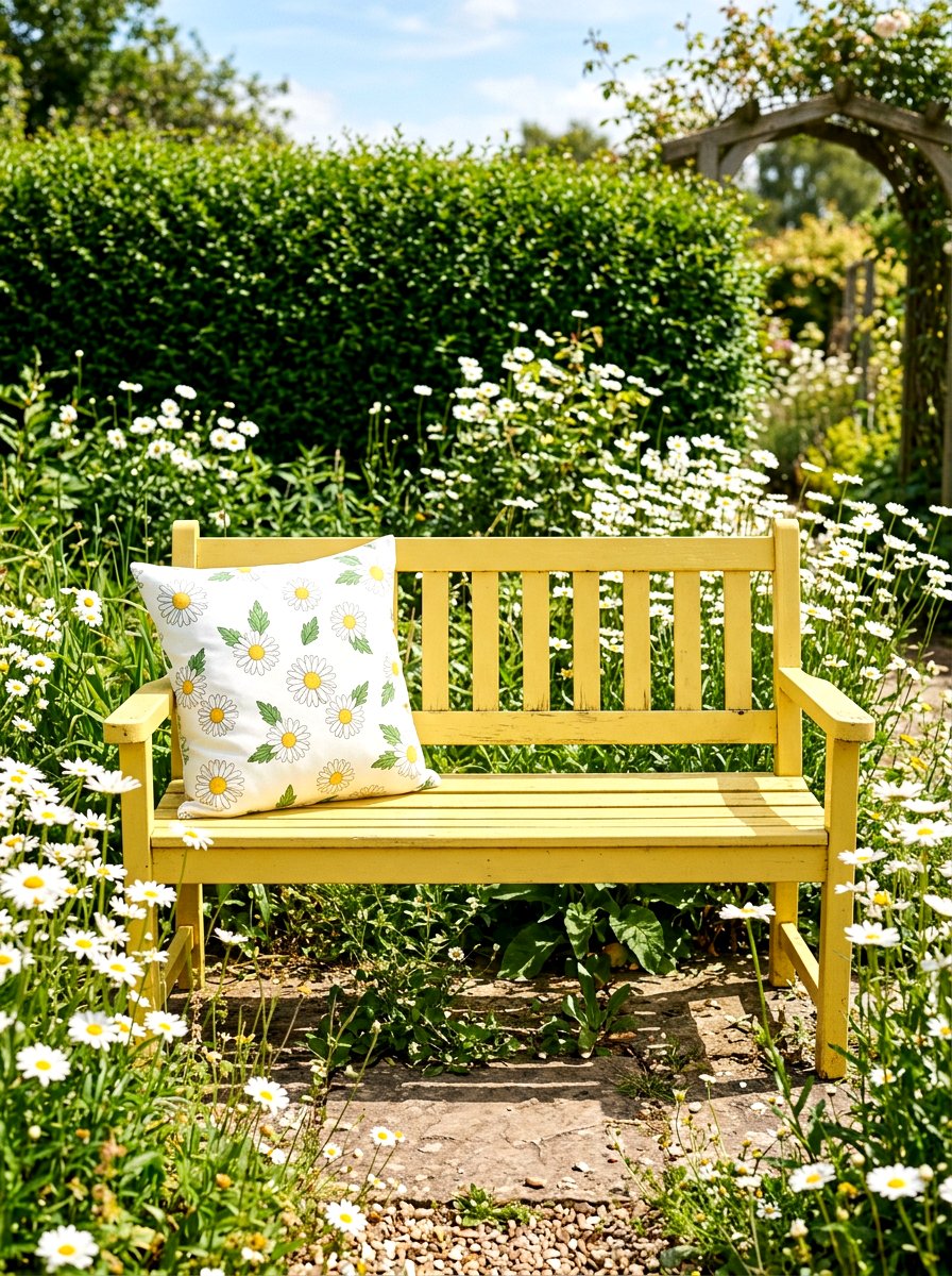 White Daisy Pattern Pillow - 25 Spring Throw Pillow Ideas