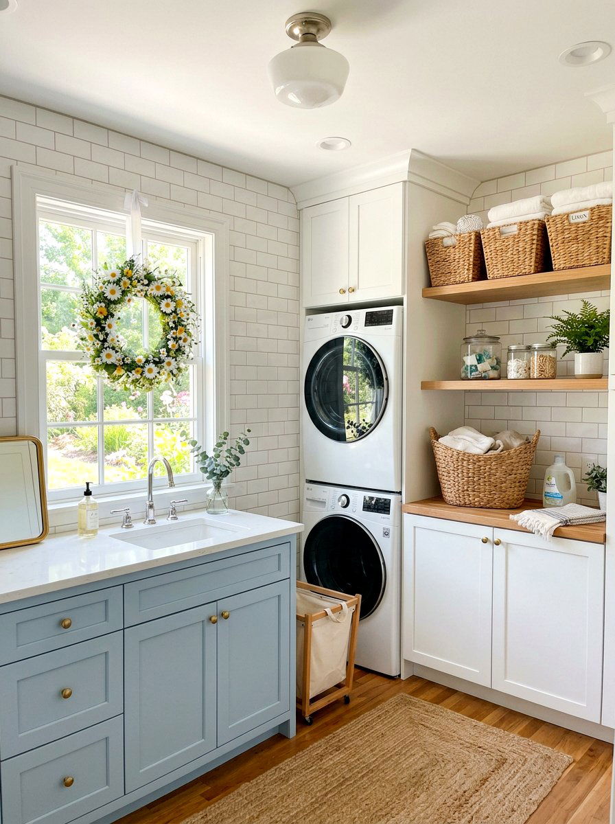 White Daisy Wreath - 25 Spring Window Wreath Ideas