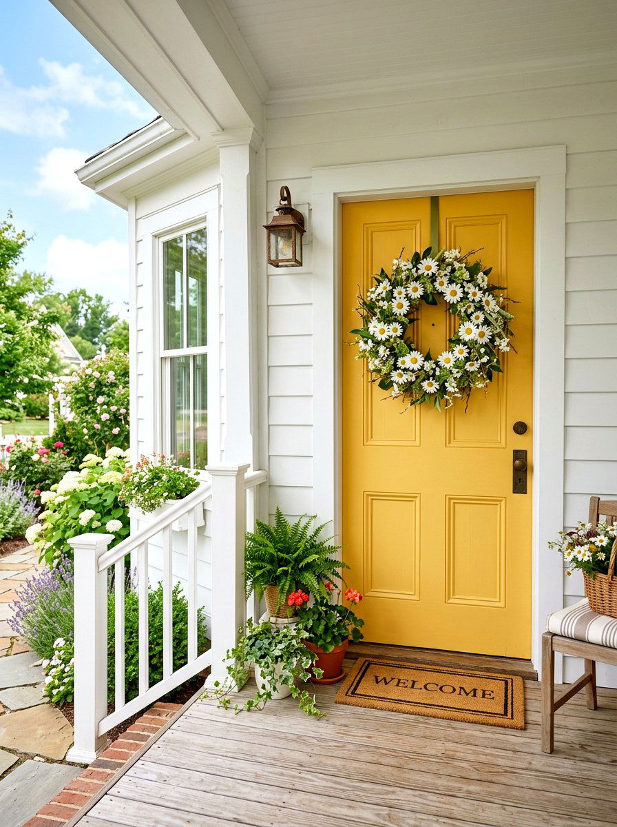 White Daisy Wreath - 25 Spring Grapevine Wreath Ideas