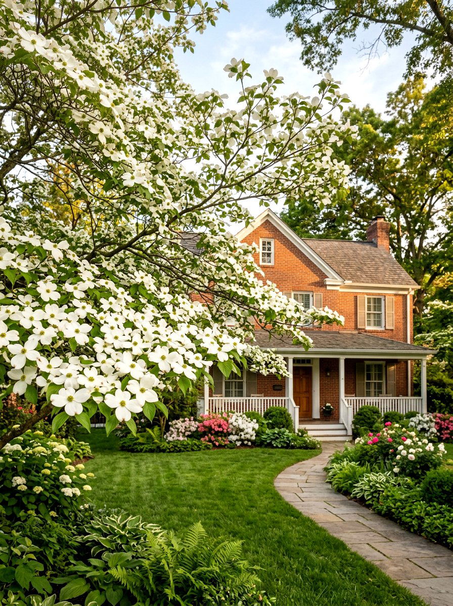 White Dogwood - 25 Spring Flowering Tree Ideas