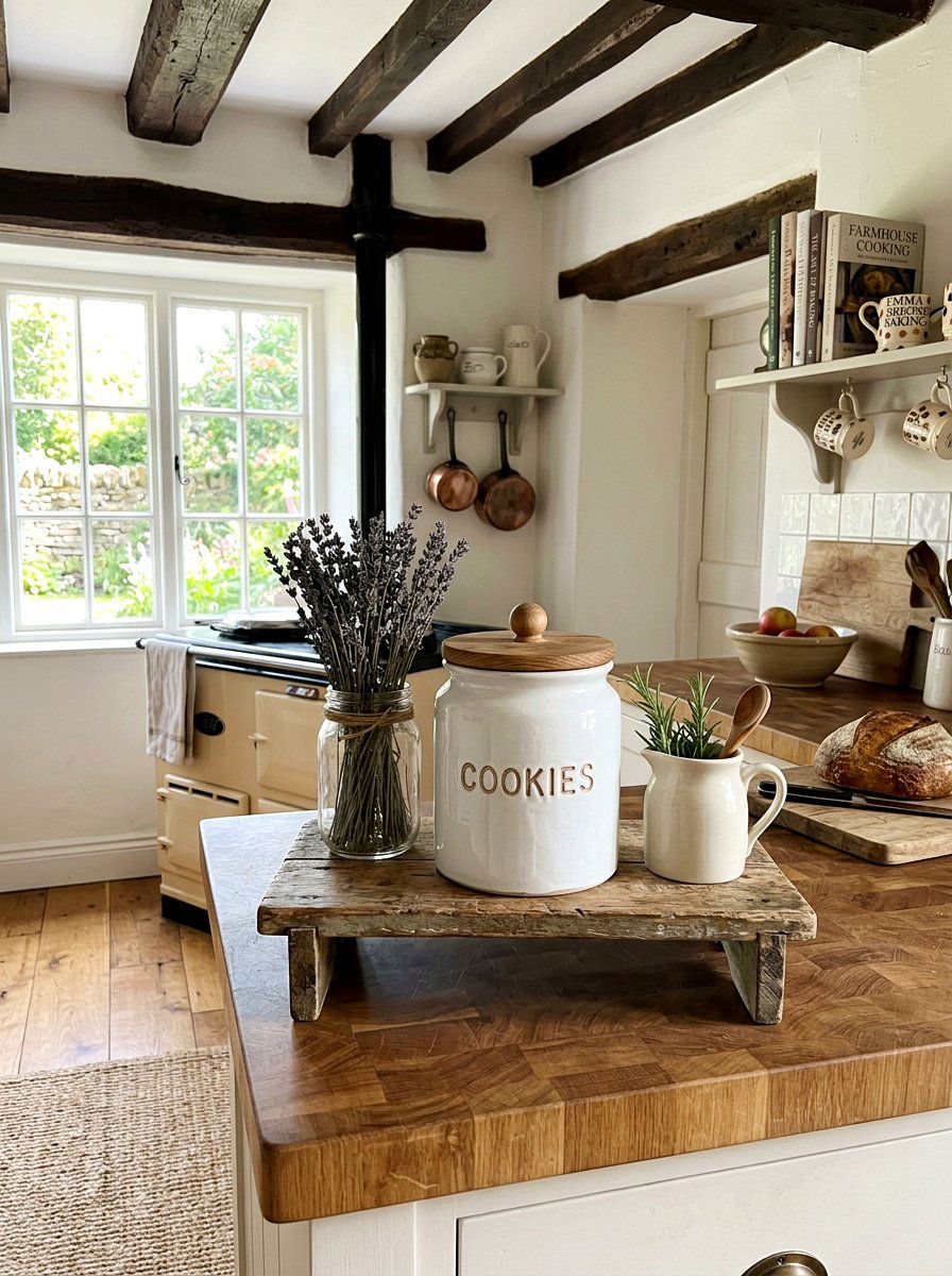 White Farmhouse Cookie Jar - 25 Spring Cookie Jar Ideas