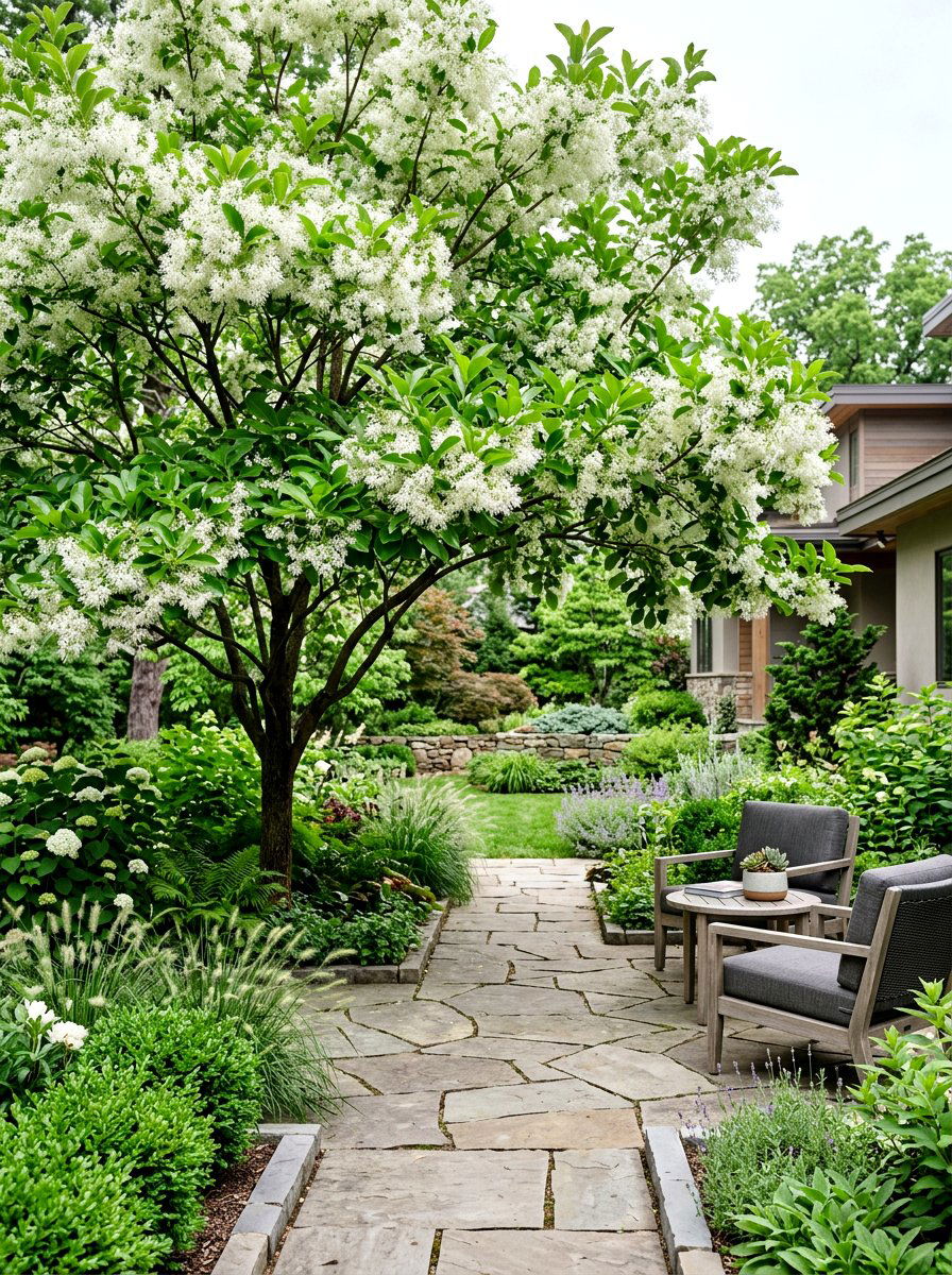White Fringe Tree - 25 Spring Flowering Tree Ideas
