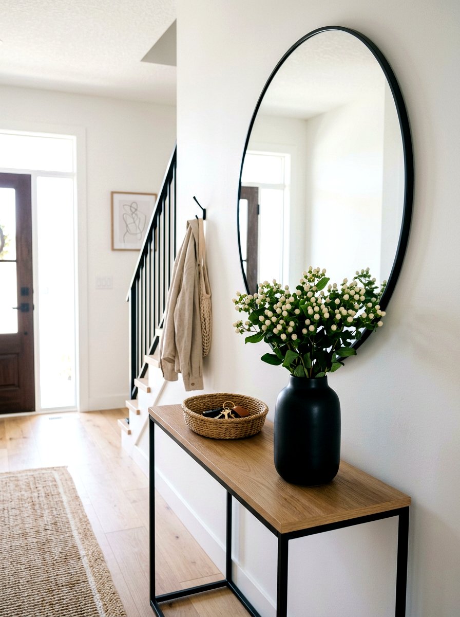 White Hypericum On Entryway Table - 25 Spring Berry Branch Decor Ideas