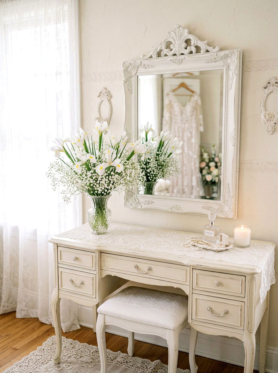 White Iris Baby Breath - 25 Spring Iris Arrangement Ideas