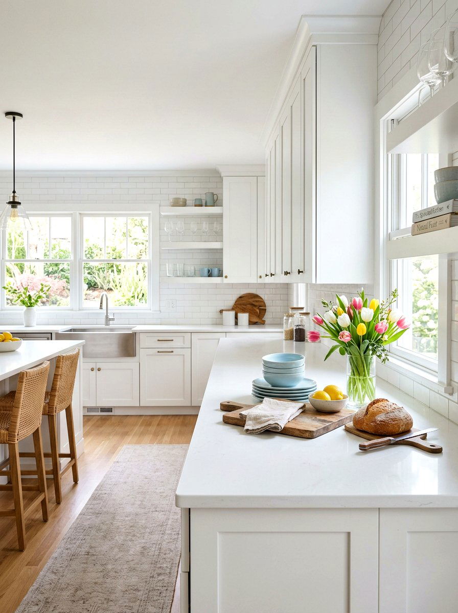 White Kitchen Cabinet Spring Refresh - 25 Spring Kitchen Cabinet Decor Ideas