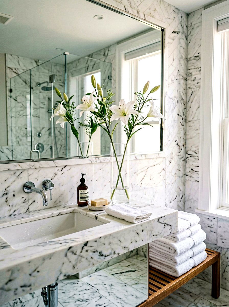 White Lily Bathroom Vanity - 25 Spring Silk Flower Arrangement Ideas