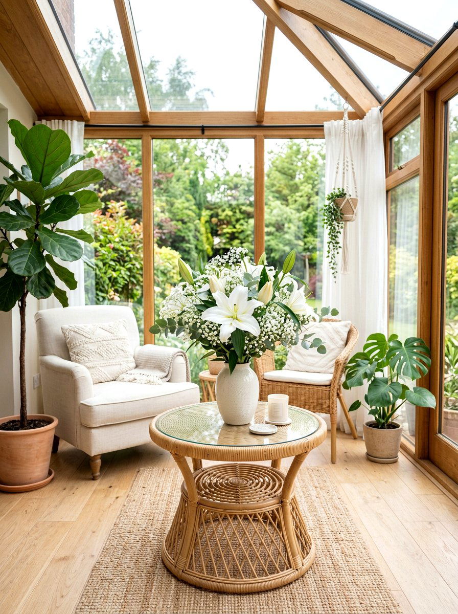 White Lily and Baby Breath - 25 Spring Mixed Bouquet Ideas