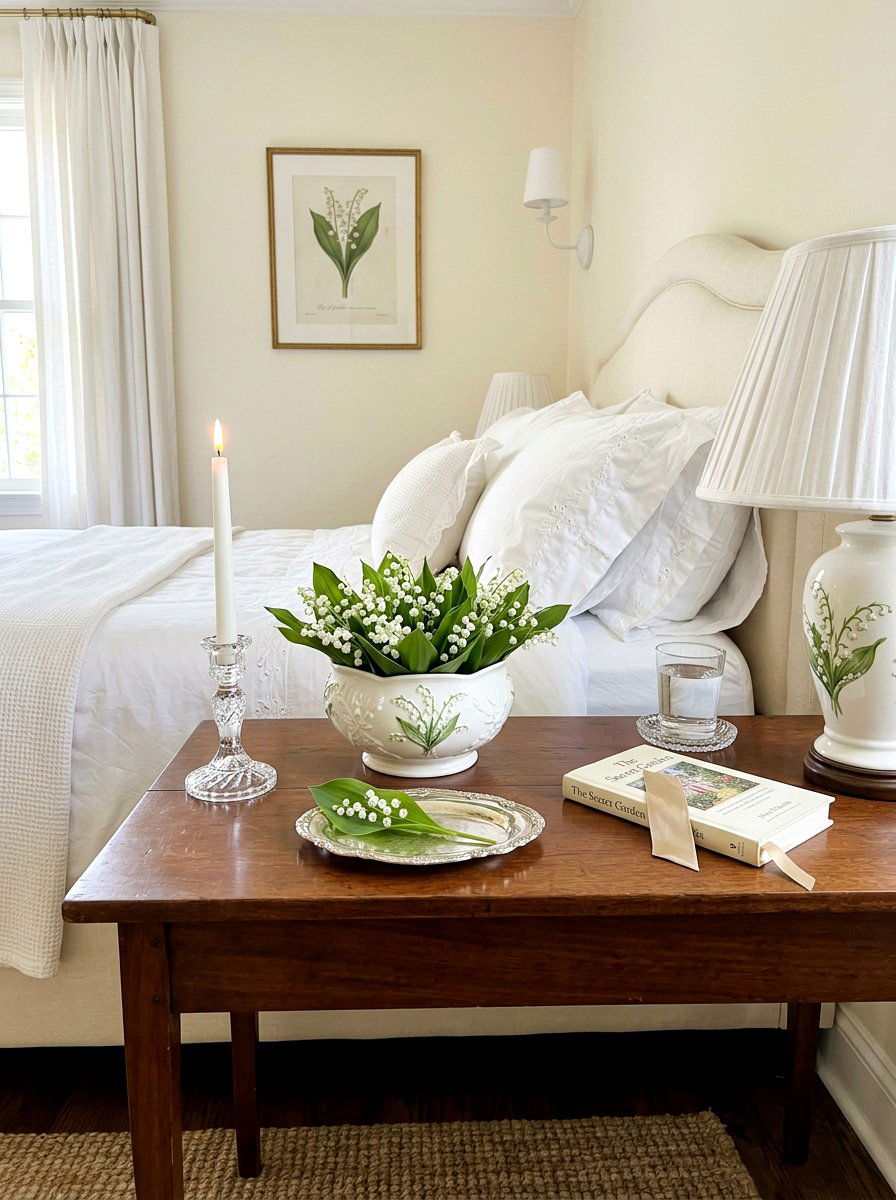 White Lily of the Valley Bowl - 25 Spring Flower Bowl Ideas