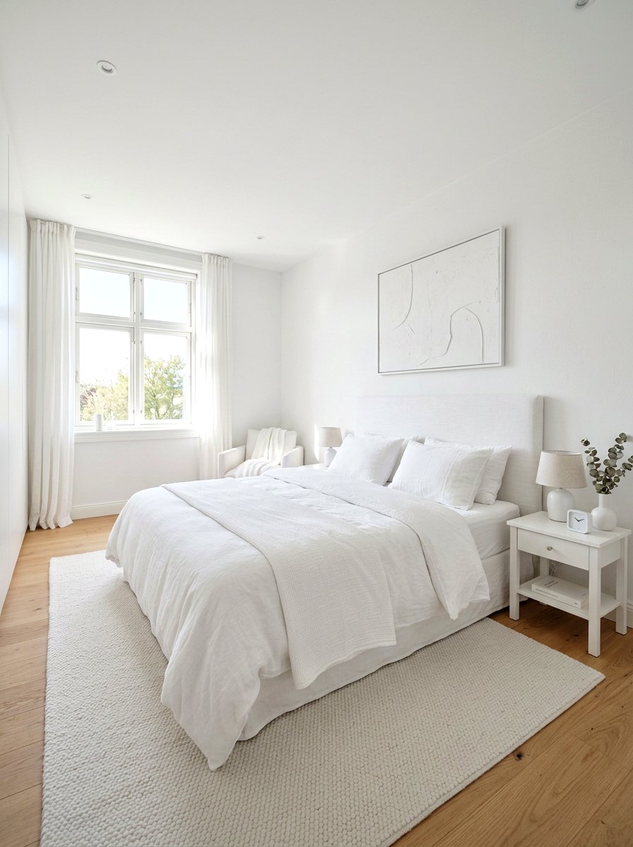 White Linen Bedroom - 25 Spring Bedroom Nightstand Styling Ideas