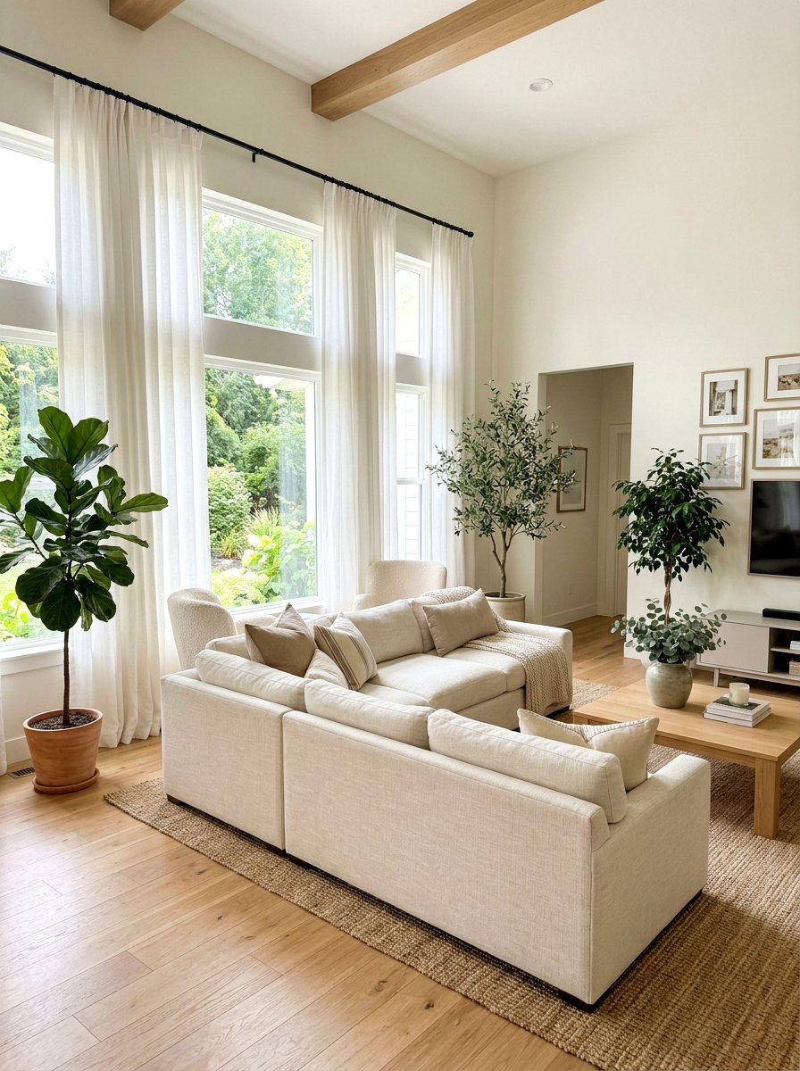 White Linen Curtains - 25 Spring Curtain Ideas