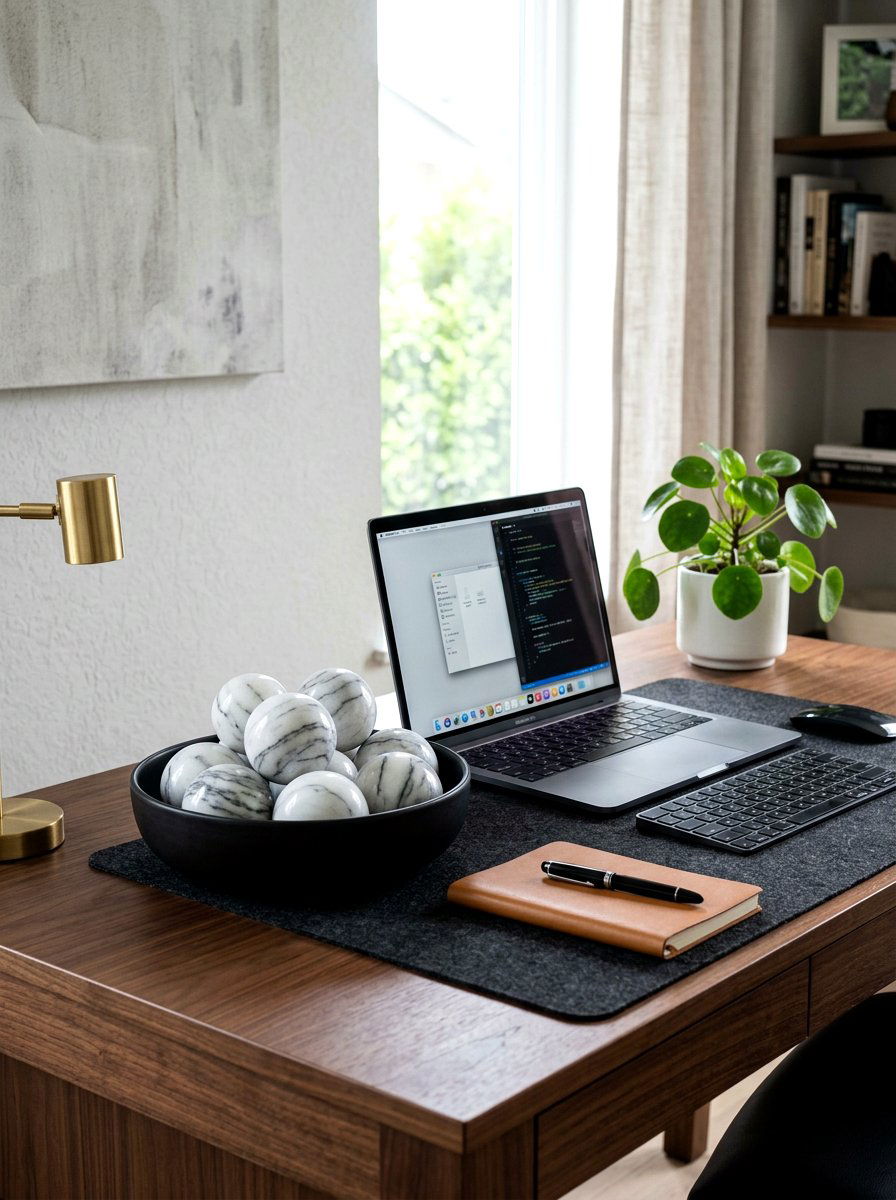 White Marble Ball Accents - 25 Spring Bowl Filler Ideas