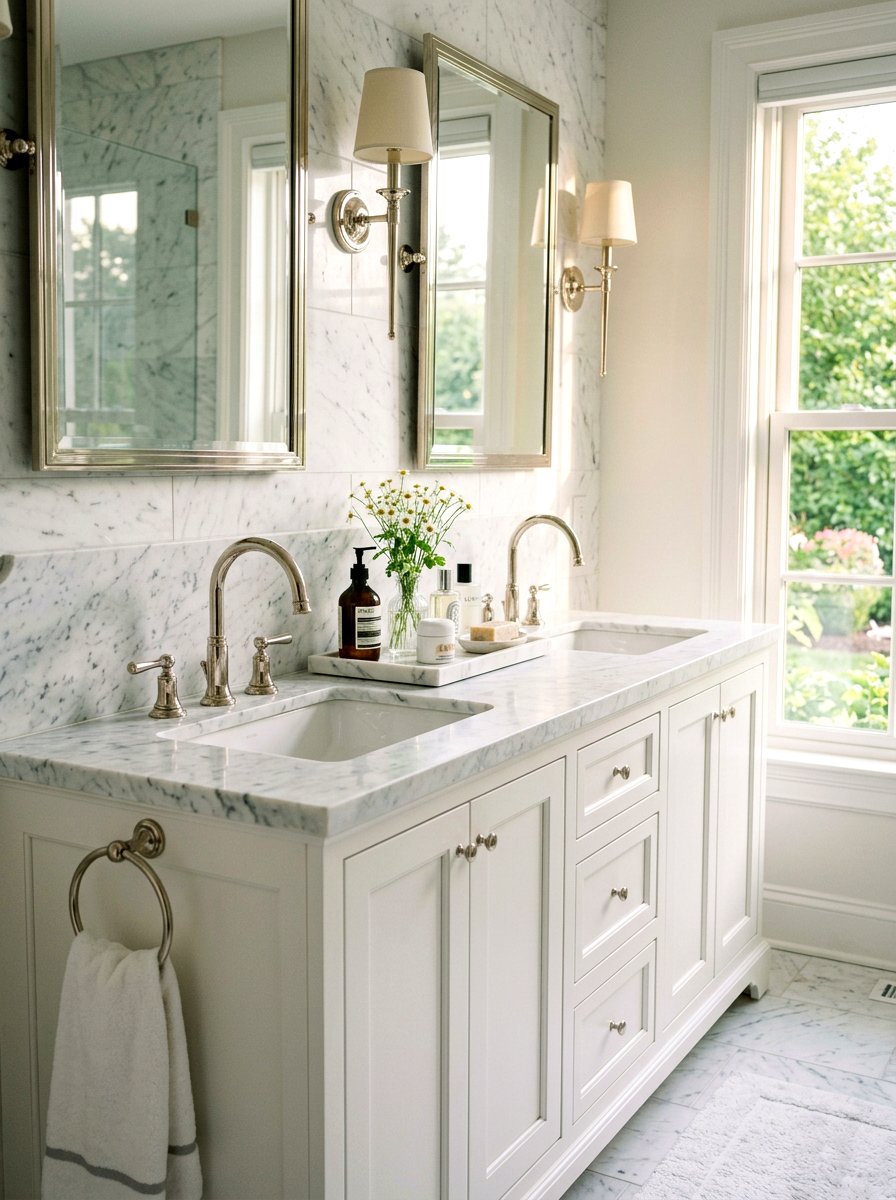 White Marble Tray - 25 Spring Bathroom Tray Ideas
