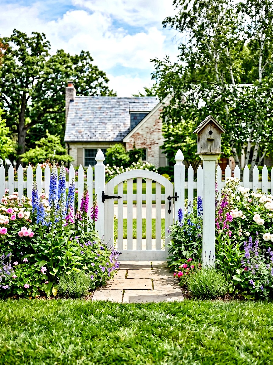 White Picket Fence Garden Gate - 25 Spring Front Gate Decor Ideas