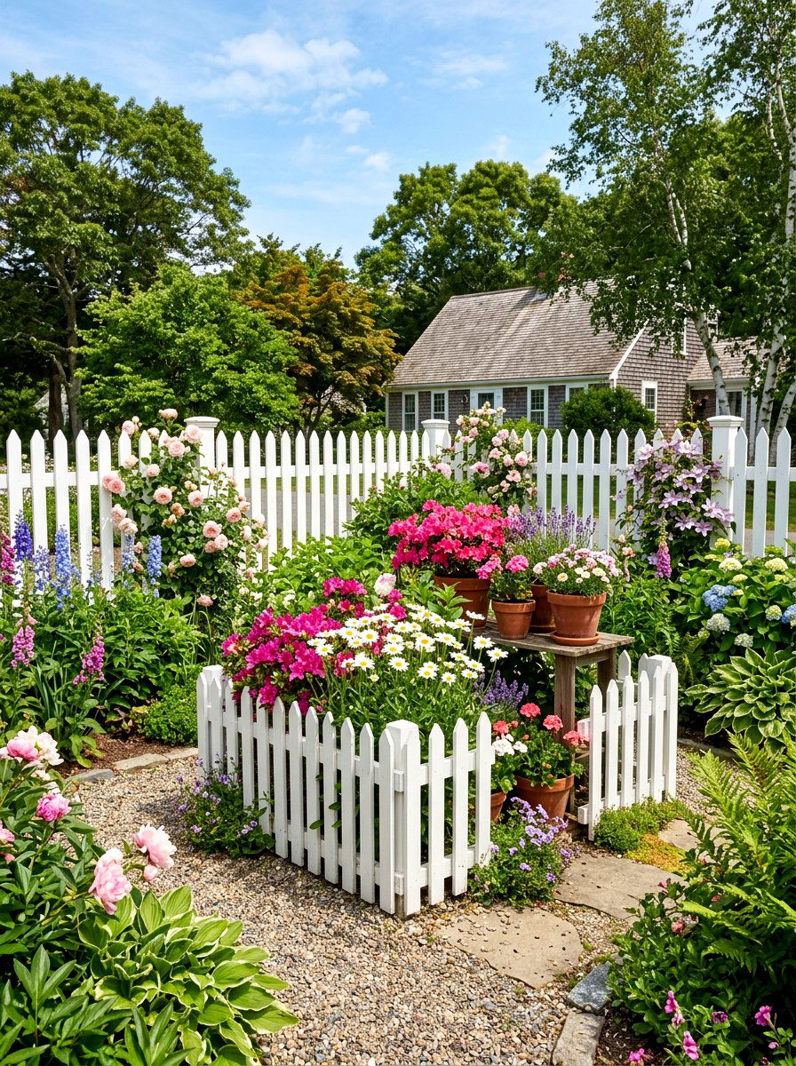 White Picket Fence Garden - 25 Spring Flower Bar Ideas