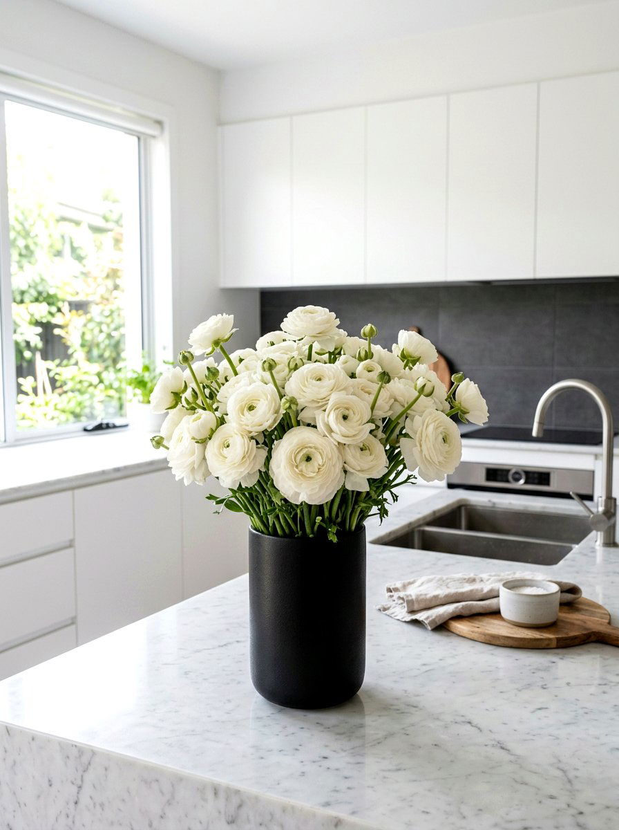 White Ranunculus Floral Decor - 25 Spring Flower Bouquet Ideas