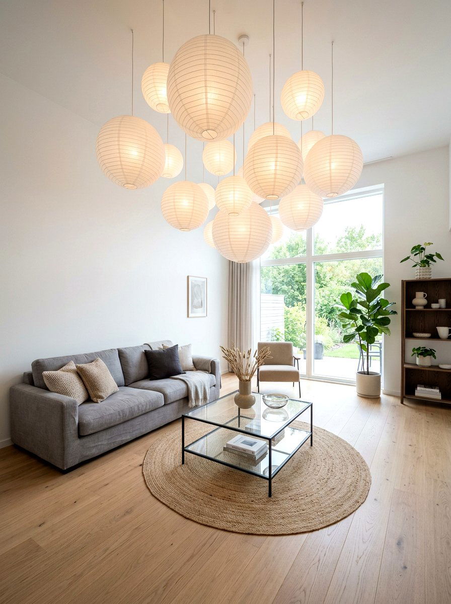 White Round Paper Lantern - 25 Spring Paper Lantern Ideas