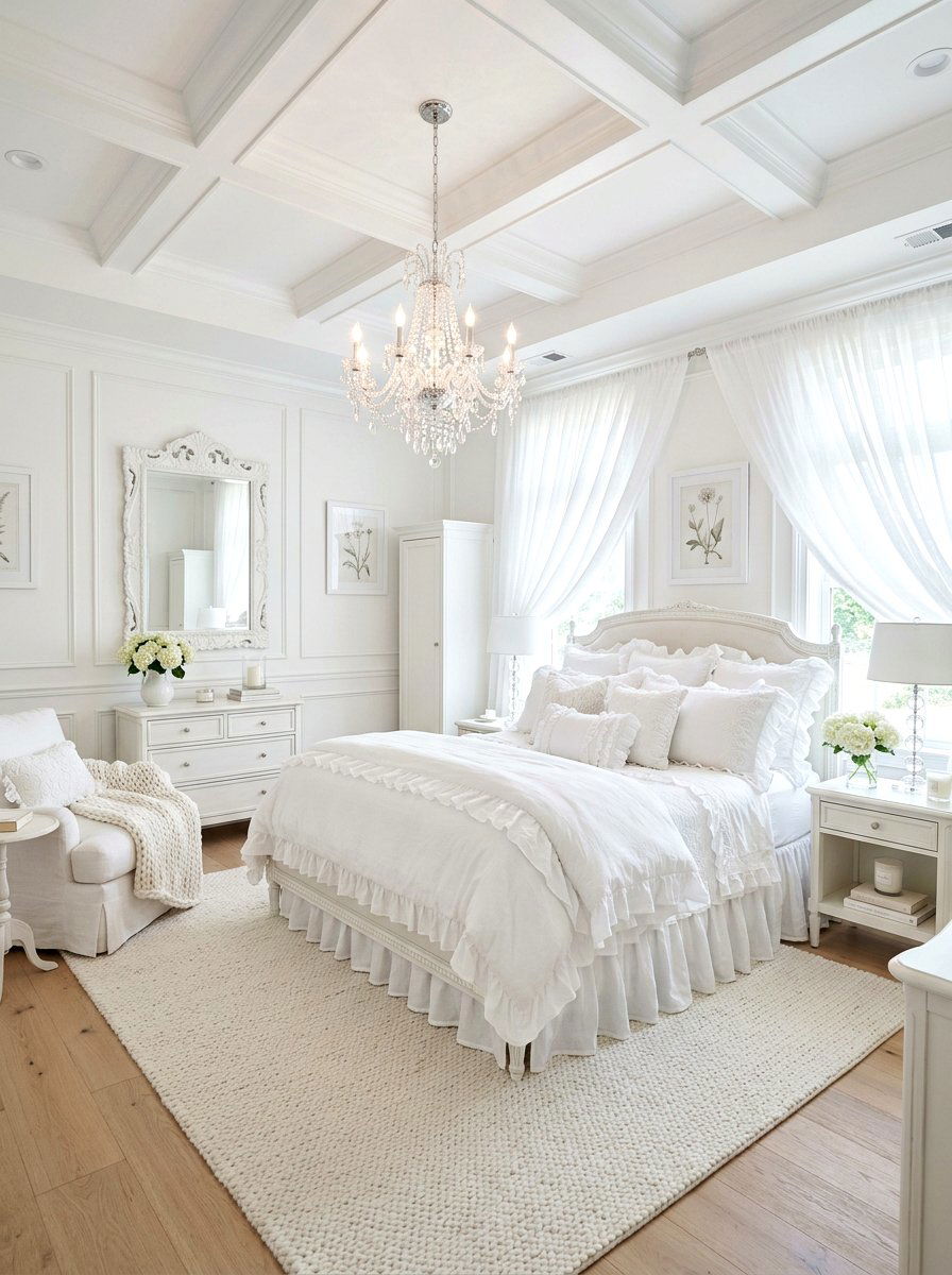 White Ruffle Bedding - 25 Spring Bed Styling Ideas