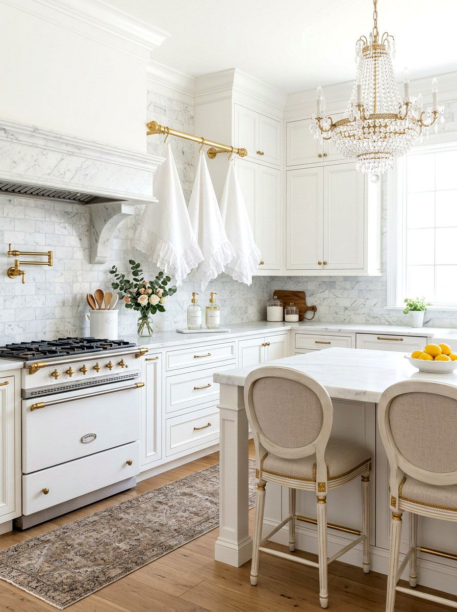 White Ruffled Hem - 25 Spring Kitchen Towel Ideas