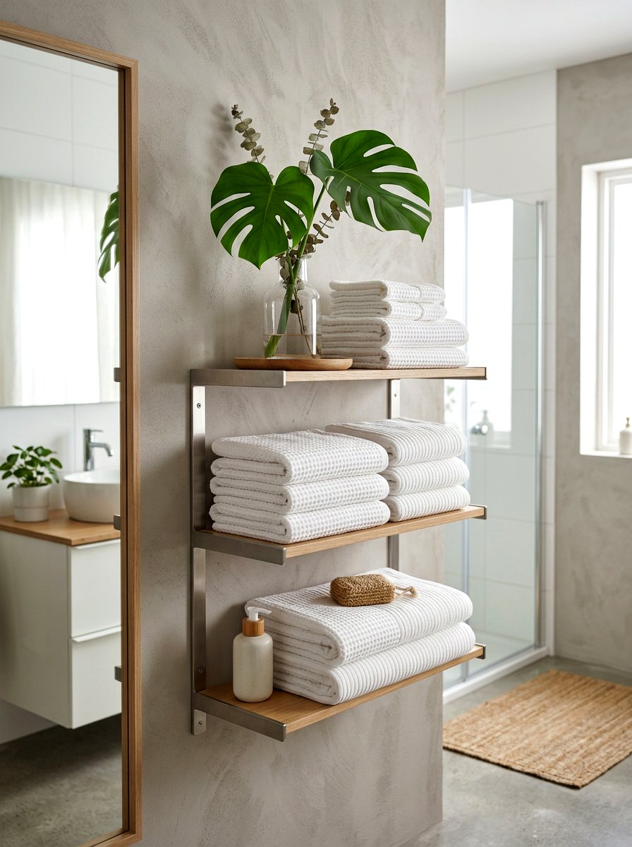 White Textured Towels - 25 Spring Towel Display Ideas