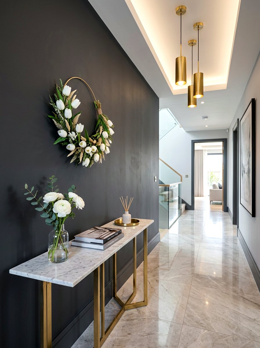 White Tulip Hoop Wreath - 25 Spring Asymmetrical Wreath Ideas