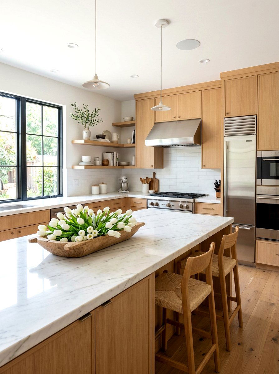 White Tulip Kitchen Island - 25 Spring Dough Bowl Decor Ideas