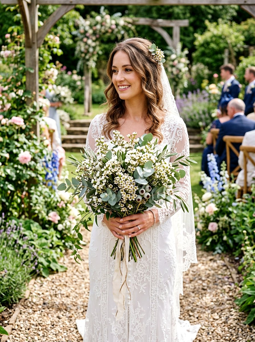 White Wax Flower Bridal Bouquet - 25 Spring Wax Flower Ideas